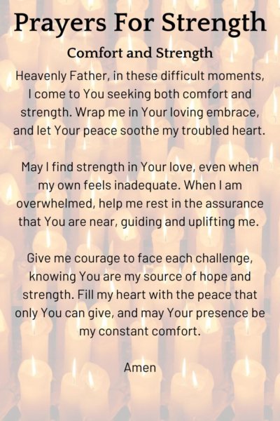 Prayers for Strength; Comfort and Strength