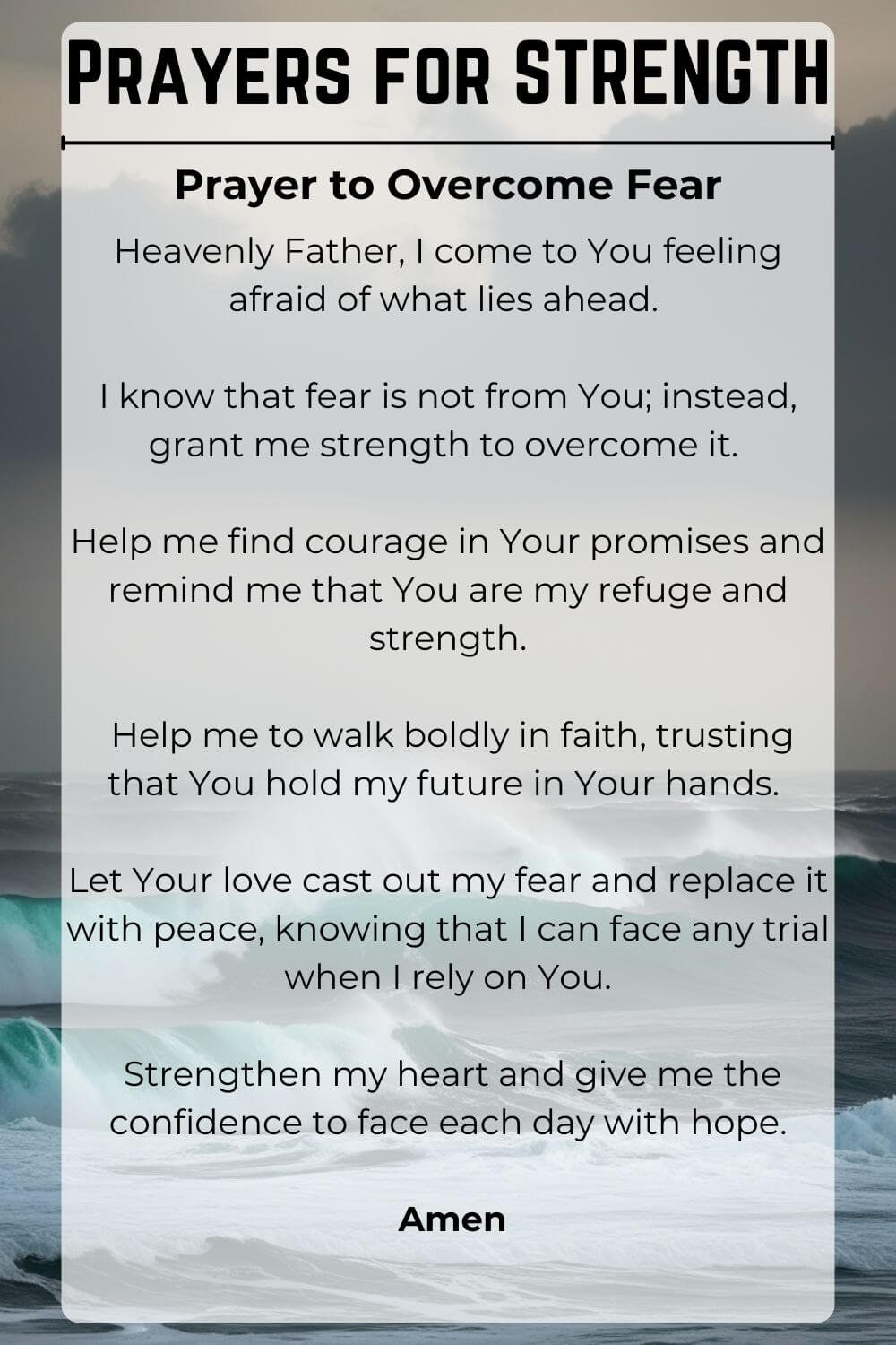 Prayers for Strength, Overcome Fear