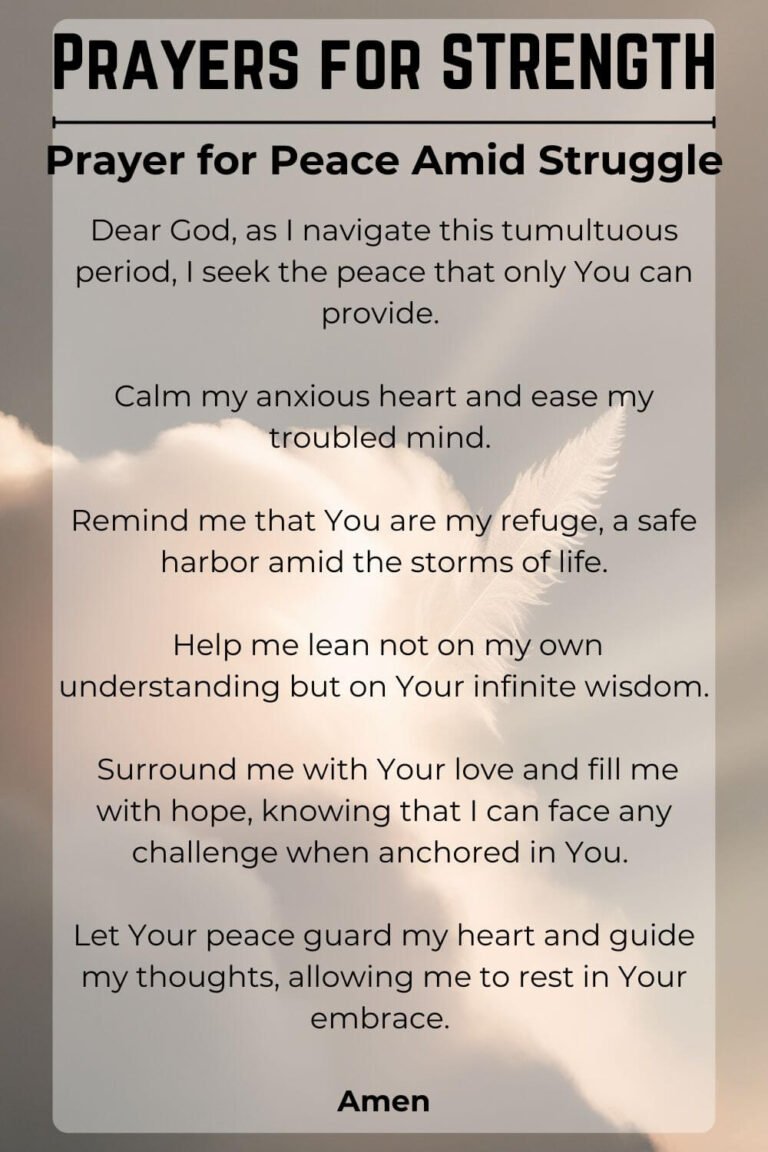 Prayer for Strength and peace amid struggle