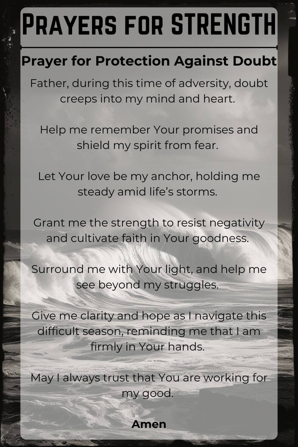 Prayers for Strength; Protection Against Doubt