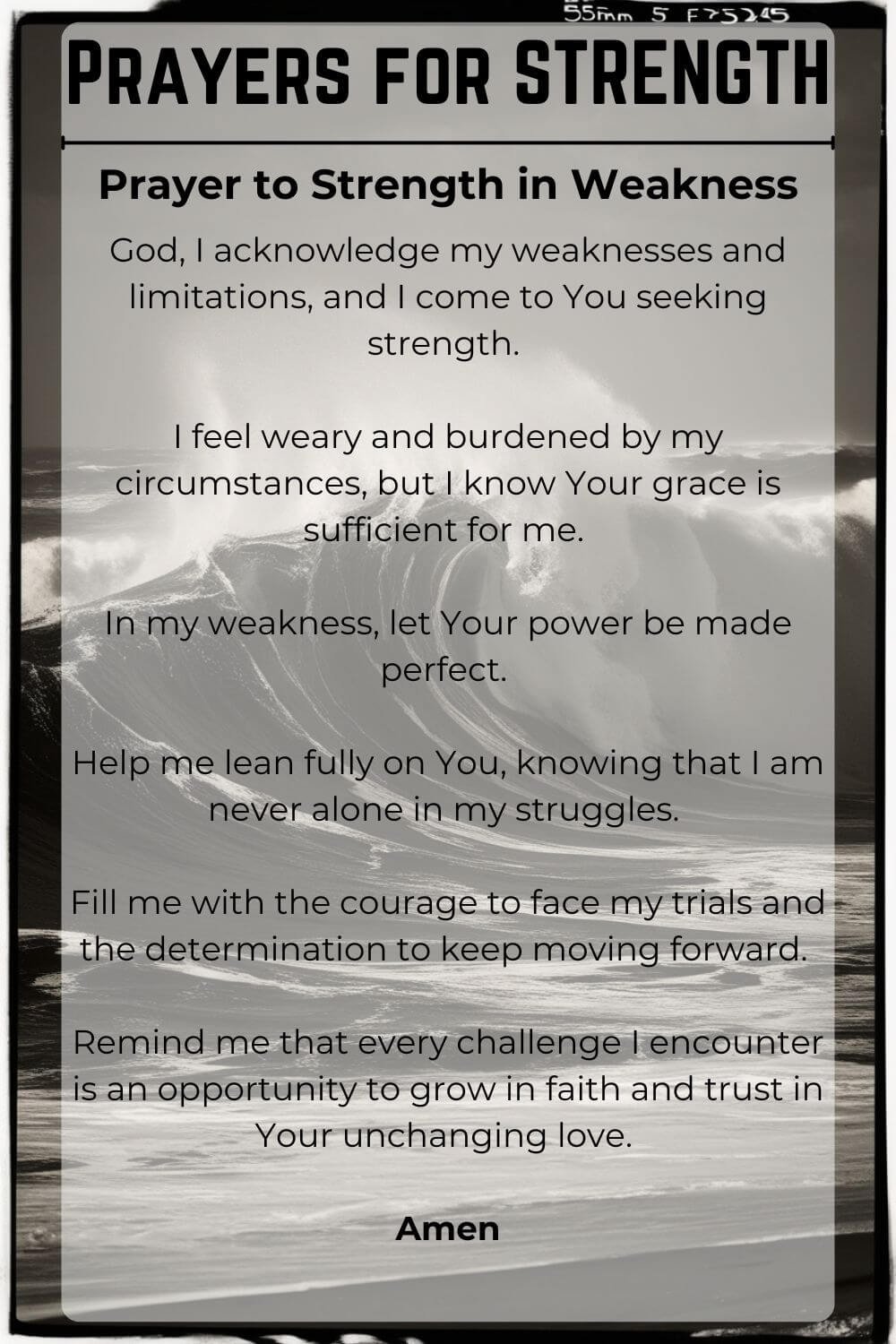 Prayers for Strength; Strength in Weakness